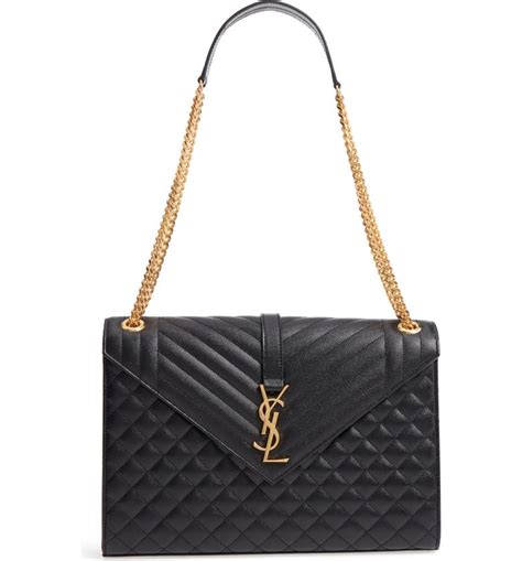 saint laurent monogram ysl v-flap large tri-quilt envelope bag|YSL shoulder bag.